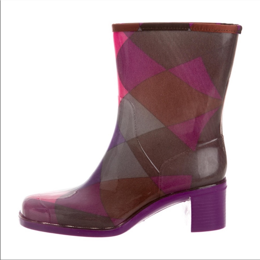 Emilio Pucci Caledonia Argyle Rain Boots EU 38